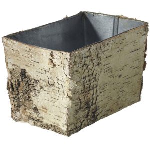 Rectangular Birch Galvanized Planter 6.5" Natural | Pioneer Wholesale Rectangles