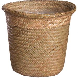 Rolled Rim Seagrass Planter (Fits 10" Azalea Pot) – Natural Natural | Pioneer Wholesale Seagrass