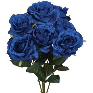 Rose Bush x5 (with 7 blooms), 20" Navy | Pioneer Wholesale Single Variety Flower Bushes