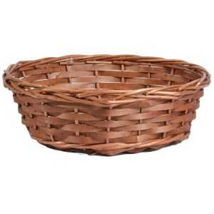 Round Woodchip Basket 11.5" Brown Stained | Pioneer Wholesale No Liner