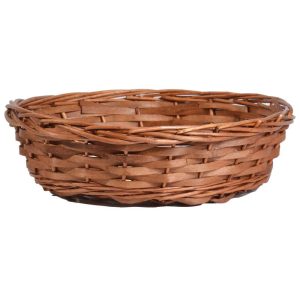 Round Woodchip Basket 14" Brown Stained | Pioneer Wholesale Round