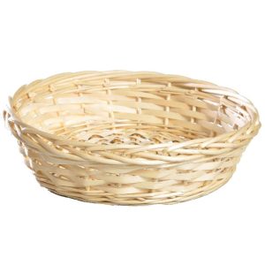 Round Woodchip Basket 14" Natural | Pioneer Wholesale No Liner