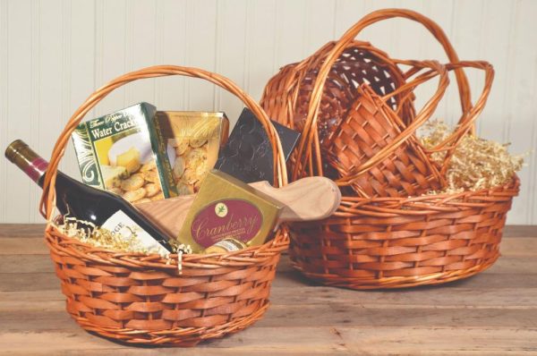 Round Woodchip Basket w/Liners, Set of 4 – Brown Stained Brown Stained | Pioneer Wholesale Woodchip