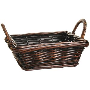 Square Willow Basket w/Side Handles 8.5” – Brown Stained Brown Stained | Pioneer Wholesale Full Willow