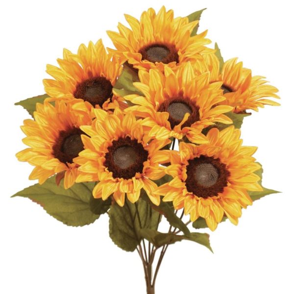 Sunflower Bush x7, 17" Yellow | Pioneer Wholesale Single Variety Flower Bushes