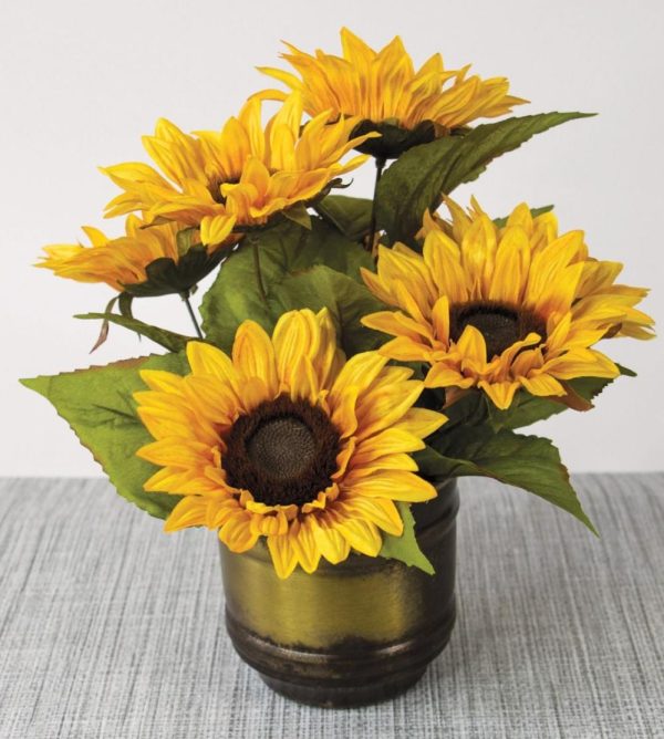 Sunflower Bush x7, 17" Yellow | Pioneer Wholesale Single Variety Flower Bushes