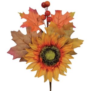 Sunflower & Maple Pick 12" Yellow | Pioneer Wholesale Other Stems