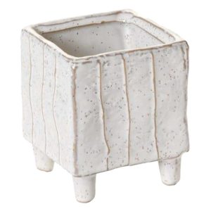 Tarragona Ceramic Square Planter 3×3.25" White | Pioneer Wholesale Candleholders