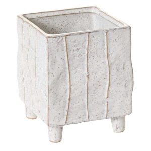 Tarragona Ceramic Square Planter 4×4.75" White | Pioneer Wholesale Containers for Succulents