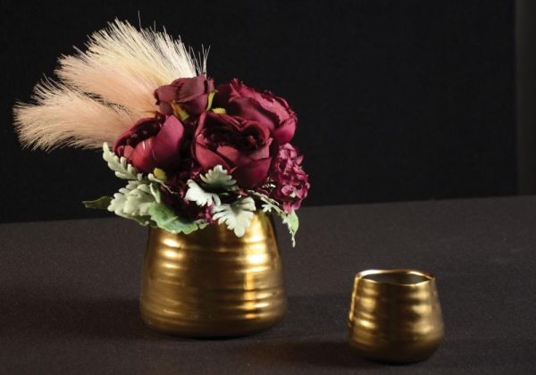 Tegan Pot 3.25×3" Gold | Pioneer Wholesale Candleholders