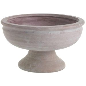 Winnie Ceramic Compote 10.25×5.75" Beige/Pink | Pioneer Wholesale Ceramic