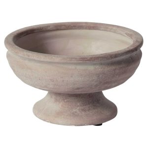 Winnie Ceramic Compote 7×4" Beige/Pink | Pioneer Wholesale Compotes & Urns