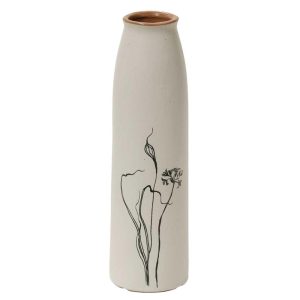 Wisteria Ceramic Vase 3×10" White | Pioneer Wholesale Ceramic