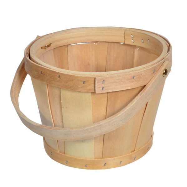 Woodchip Flower Basket w/Drop Handle **Must Buy 3 Asst Shapes** – Natural Natural | Pioneer Wholesale Woodchip