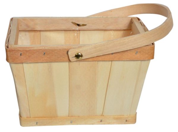 Woodchip Flower Basket w/Drop Handle **Must Buy 3 Asst Shapes** – Natural Natural | Pioneer Wholesale Woodchip