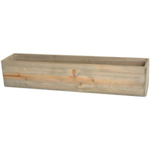 Woodland Rectangular Planter 20x4x4" Natural | Pioneer Wholesale Wooden Containers