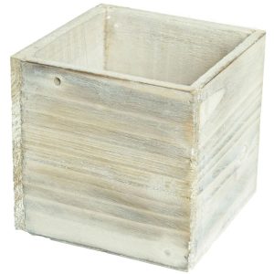 Woodland Square Planter 5×5" Whitewash | Pioneer Wholesale Cubes