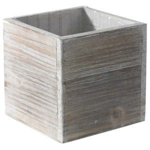 Woodland Square Planter 6×6" Whitewash | Pioneer Wholesale Squares