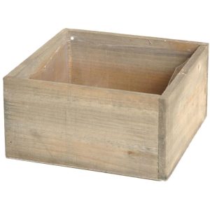 Woodland Square Planter 7×3.5" Natural | Pioneer Wholesale Wooden Containers