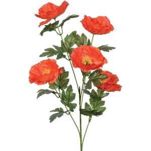 Poppy Spray x5, 28" Orange | Pioneer Wholesale Other Stems