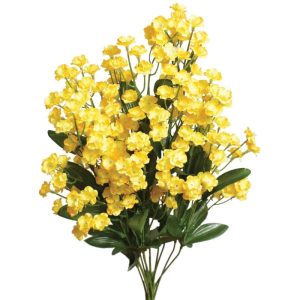 Colorfast Double Baby’s Breath Bush x11, 18" Yellow | Pioneer Wholesale Colorfast Flowers