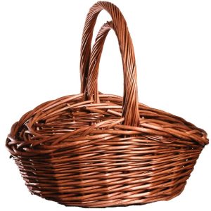 Oval Full Willow Reverse Boat Basket, Set of 2 – Brown Stained Brown Stained | Pioneer Wholesale Full Willow