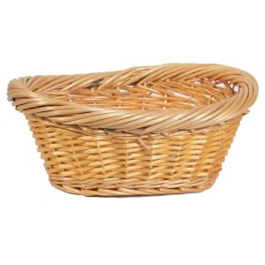 Oval Split Willow Wash Basket (no handles) 15.5×12.5×7" Honey Stained | Pioneer Wholesale Oval