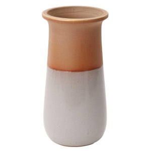 Warren Ceramic Vase 4×8" Tan/Gray | Pioneer Wholesale Bud Vases