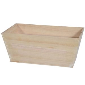 Wooden Tapered Tray 12.5x7x5.25" Natural | Pioneer Wholesale Rectangle